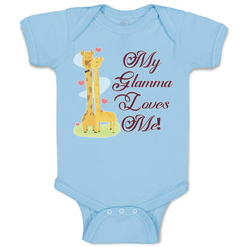 Baby Clothes Glamma Loves Me! Cute Giraffes Hearts Feeling Closed Eyes Cotton