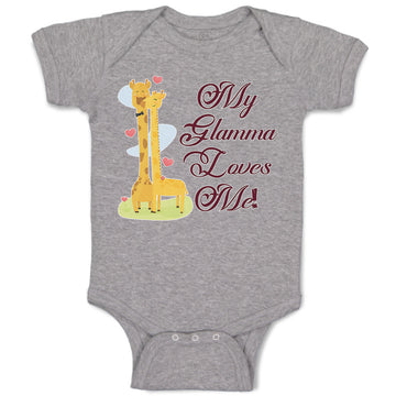 Baby Clothes Glamma Loves Me! Cute Giraffes Hearts Feeling Closed Eyes Cotton