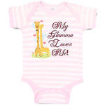 My Glamma Loves Me! Cute Giraffes Hearts Feeling Love with Closed Eyes