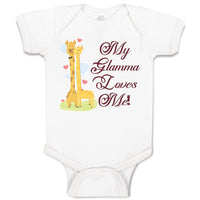 Baby Clothes Glamma Loves Me! Cute Giraffes Hearts Feeling Closed Eyes Cotton