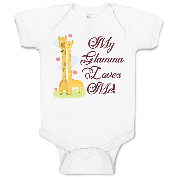 Baby Clothes Glamma Loves Me! Cute Giraffes Hearts Feeling Closed Eyes Cotton