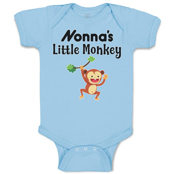 Baby Clothes Nonna's Little Funny Monkey Hunging on Tree Branch with Leaves