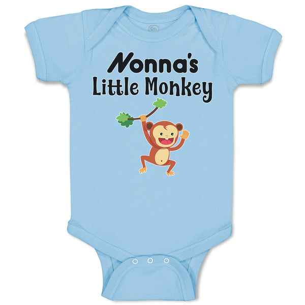 Baby Clothes Nonna's Little Funny Monkey Hunging on Tree Branch with Leaves
