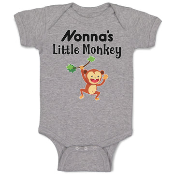 Baby Clothes Nonna's Little Funny Monkey Hunging on Tree Branch with Leaves