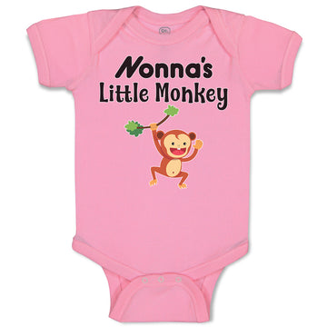 Baby Clothes Nonna's Little Funny Monkey Hunging on Tree Branch with Leaves