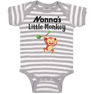 Baby Clothes Nonna's Little Funny Monkey Hunging on Tree Branch with Leaves