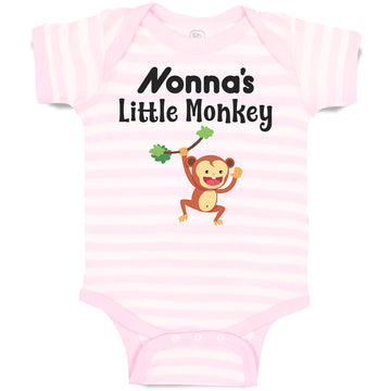 Baby Clothes Nonna's Little Funny Monkey Hunging on Tree Branch with Leaves