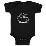 Baby Clothes Oh Deer I'M Here Silhouette Sharp Horn Animal Wildlife Cotton