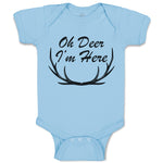 Baby Clothes Oh Deer I'M Here Silhouette Sharp Horn Animal Wildlife Cotton