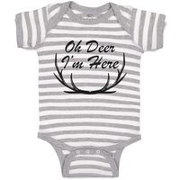 Baby Clothes Oh Deer I'M Here Silhouette Sharp Horn Animal Wildlife Cotton