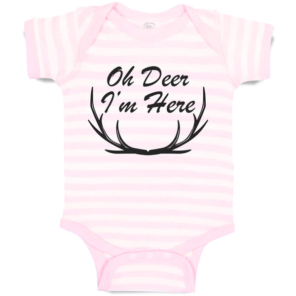 Baby Clothes Oh Deer I'M Here Silhouette Sharp Horn Animal Wildlife Cotton