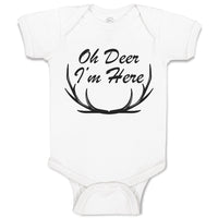 Baby Clothes Oh Deer I'M Here Silhouette Sharp Horn Animal Wildlife Cotton