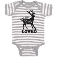 Baby Clothes You Are So Deerly Loved Silhouette Deer Side View Mammal Cotton