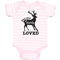 Baby Clothes You Are So Deerly Loved Silhouette Deer Side View Mammal Cotton