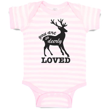 Baby Clothes You Are So Deerly Loved Silhouette Deer Side View Mammal Cotton