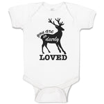 Baby Clothes You Are So Deerly Loved Silhouette Deer Side View Mammal Cotton