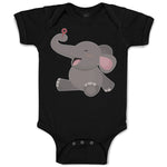 Baby Clothes Cute Baby Elephant Sitting and Playing with It's Trunk Cotton