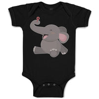 Baby Clothes Cute Baby Elephant Sitting and Playing with It's Trunk Cotton