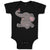 Baby Clothes Cute Baby Elephant Sitting and Playing with It's Trunk Cotton