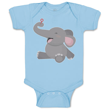 Baby Clothes Cute Baby Elephant Sitting and Playing with It's Trunk Cotton