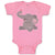 Baby Clothes Cute Baby Elephant Sitting and Playing with It's Trunk Cotton