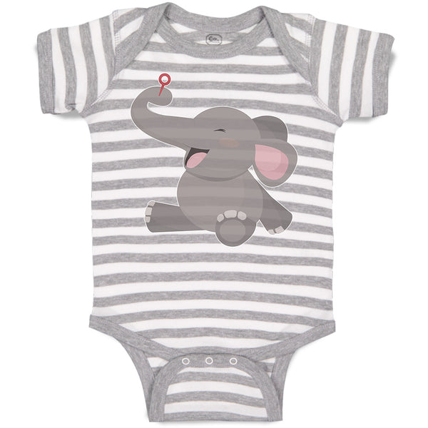 Baby Clothes Cute Baby Elephant Sitting and Playing with It's Trunk Cotton