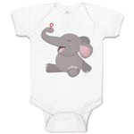 Baby Clothes Cute Baby Elephant Sitting and Playing with It's Trunk Cotton