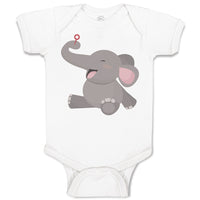 Baby Clothes Cute Baby Elephant Sitting and Playing with It's Trunk Cotton