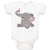 Baby Clothes Cute Baby Elephant Sitting and Playing with It's Trunk Cotton