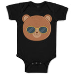 Baby Clothes Cute Bear Wearing Sunglass Toy Teddy Bear Face Baby Bodysuits