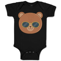 Baby Clothes Cute Bear Wearing Sunglass Toy Teddy Bear Face Baby Bodysuits