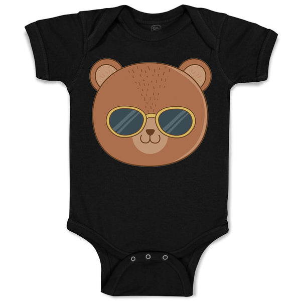 Baby Clothes Cute Bear Wearing Sunglass Toy Teddy Bear Face Baby Bodysuits