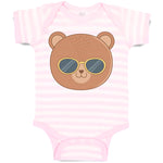 Baby Clothes Cute Bear Wearing Sunglass Toy Teddy Bear Face Baby Bodysuits