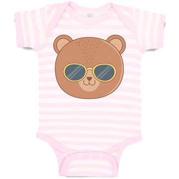 Baby Clothes Cute Bear Wearing Sunglass Toy Teddy Bear Face Baby Bodysuits