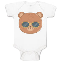 Baby Clothes Cute Bear Wearing Sunglass Toy Teddy Bear Face Baby Bodysuits