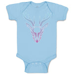 Baby Clothes Color Abstract Reindeer Head, Face and Horns Baby Bodysuits Cotton