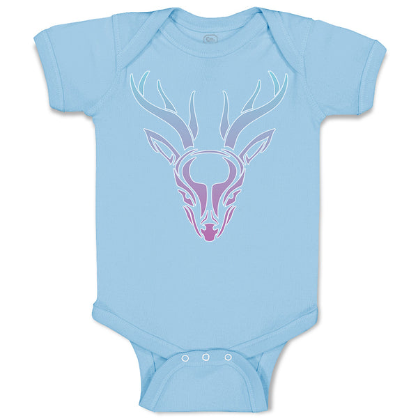 Baby Clothes Color Abstract Reindeer Head, Face and Horns Baby Bodysuits Cotton