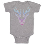 Baby Clothes Color Abstract Reindeer Head, Face and Horns Baby Bodysuits Cotton