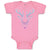 Baby Clothes Color Abstract Reindeer Head, Face and Horns Baby Bodysuits Cotton