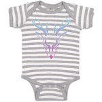 Baby Clothes Color Abstract Reindeer Head, Face and Horns Baby Bodysuits Cotton