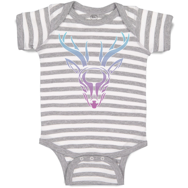 Baby Clothes Color Abstract Reindeer Head, Face and Horns Baby Bodysuits Cotton