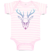 Baby Clothes Color Abstract Reindeer Head, Face and Horns Baby Bodysuits Cotton