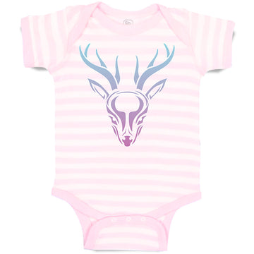 Baby Clothes Color Abstract Reindeer Head, Face and Horns Baby Bodysuits Cotton