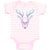 Baby Clothes Color Abstract Reindeer Head, Face and Horns Baby Bodysuits Cotton