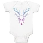 Baby Clothes Color Abstract Reindeer Head, Face and Horns Baby Bodysuits Cotton