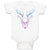 Baby Clothes Color Abstract Reindeer Head, Face and Horns Baby Bodysuits Cotton