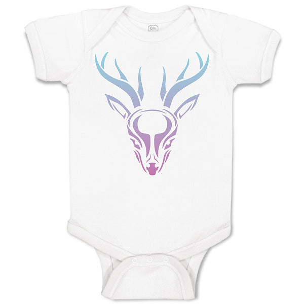 Baby Clothes Color Abstract Reindeer Head, Face and Horns Baby Bodysuits Cotton