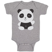 Baby Clothes Cute Panda Bear 2 Black Patches It's Eyes, Ears Body Baby Bodysuits