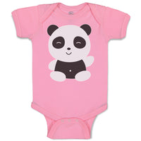 Baby Clothes Cute Panda Bear 2 Black Patches It's Eyes, Ears Body Baby Bodysuits