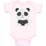 Baby Clothes Cute Panda Bear 2 Black Patches It's Eyes, Ears Body Baby Bodysuits